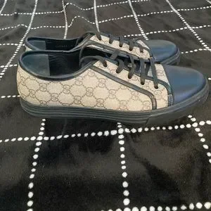 California GG PU Fabric Low-Top Sneaker, Beige/Black NEW AUTHENTIC GUCCI MAXI GG LOW TOP MEN main image 3